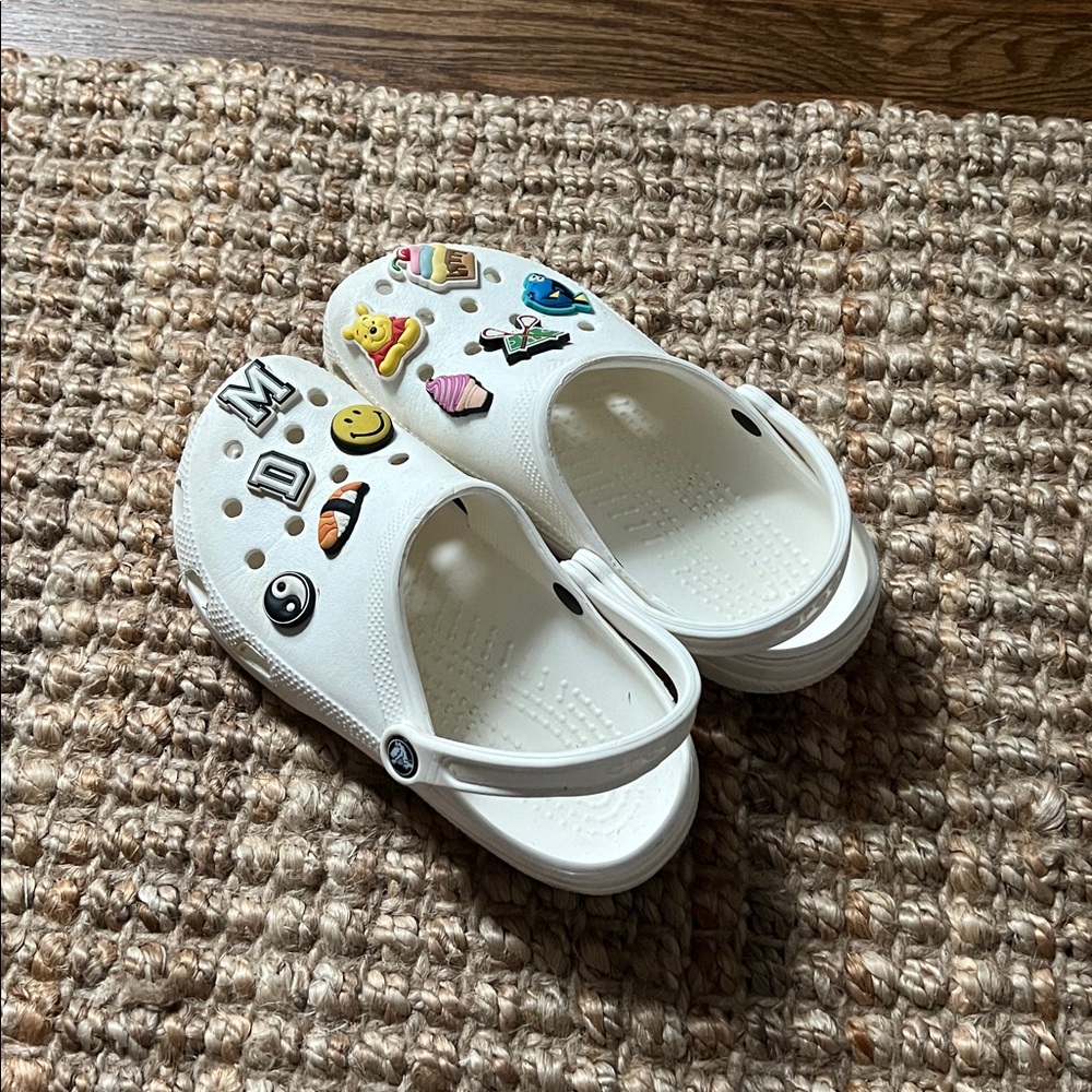 CROCS White Clogs with Textured Sole